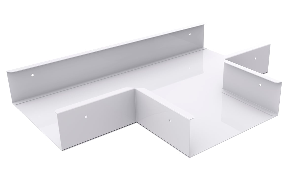 MP Bolagen - T-Avgrening 150mm bane Hvit MP-438V