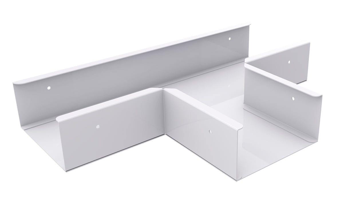 MP Bolagen - T-Avgrening 100mm bane Hvit MP-428V