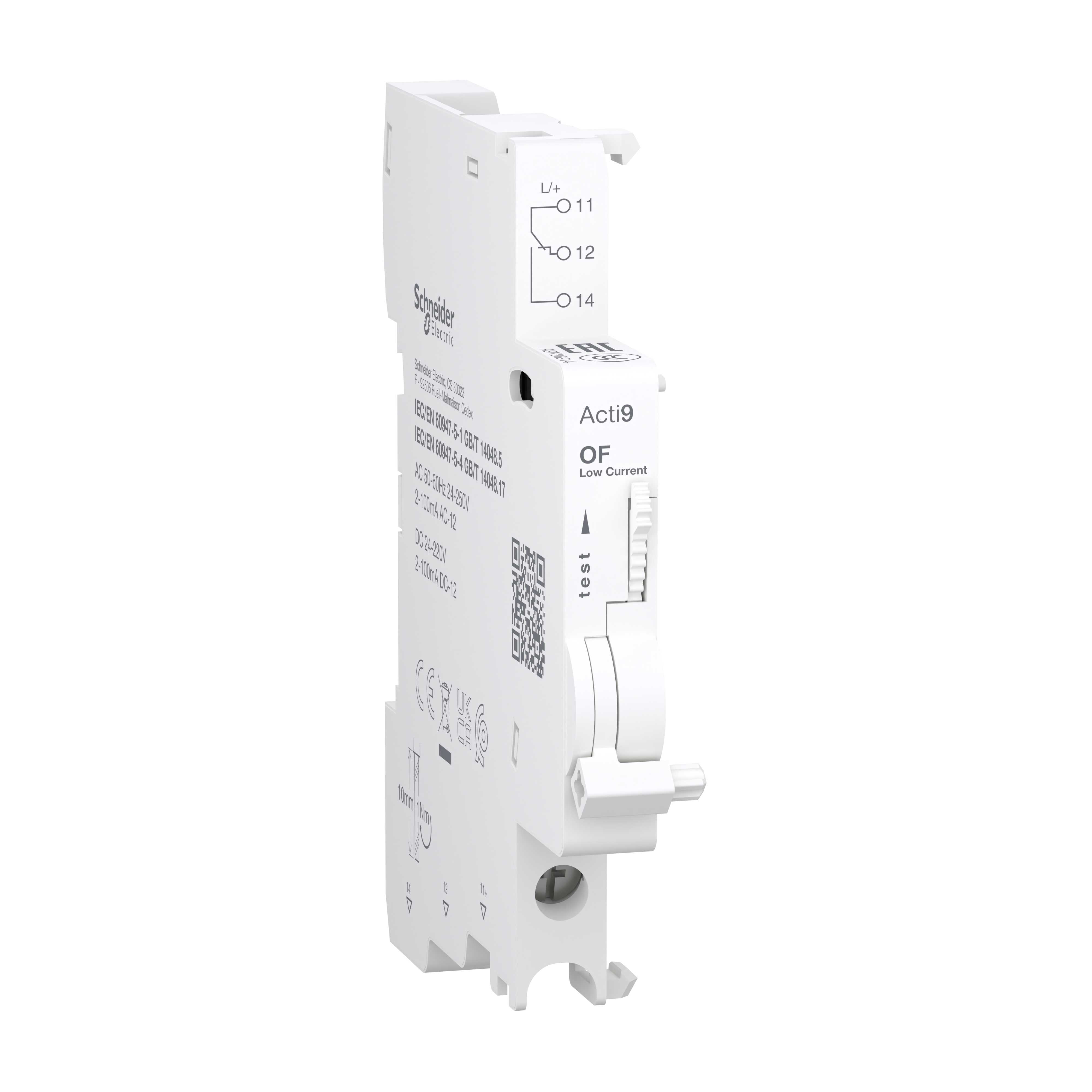 Schneider Electric - Acti9 hjelpekontakt for C60 - C120 - 1 vekselkontakt - lavstrøm