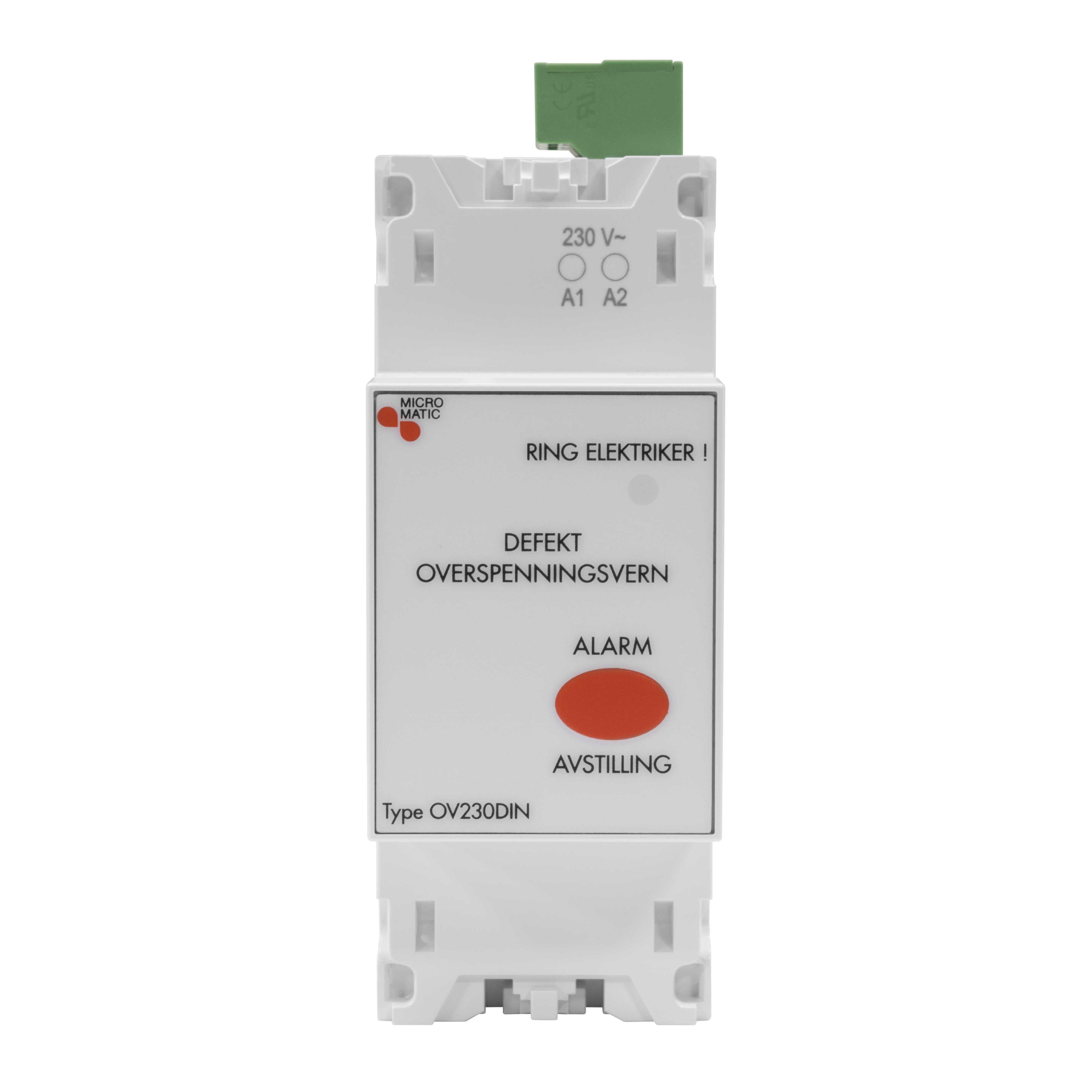Function - OVERSPENNINGSINDIKATOR OV230DIN FOR DIN SKINNE