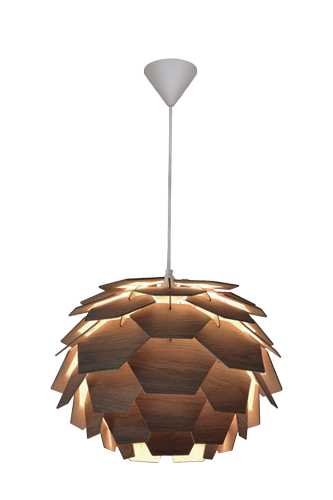 Aneta Lighting - CARPATICA taklampe Ø410 brunbeiset trefiner, E27