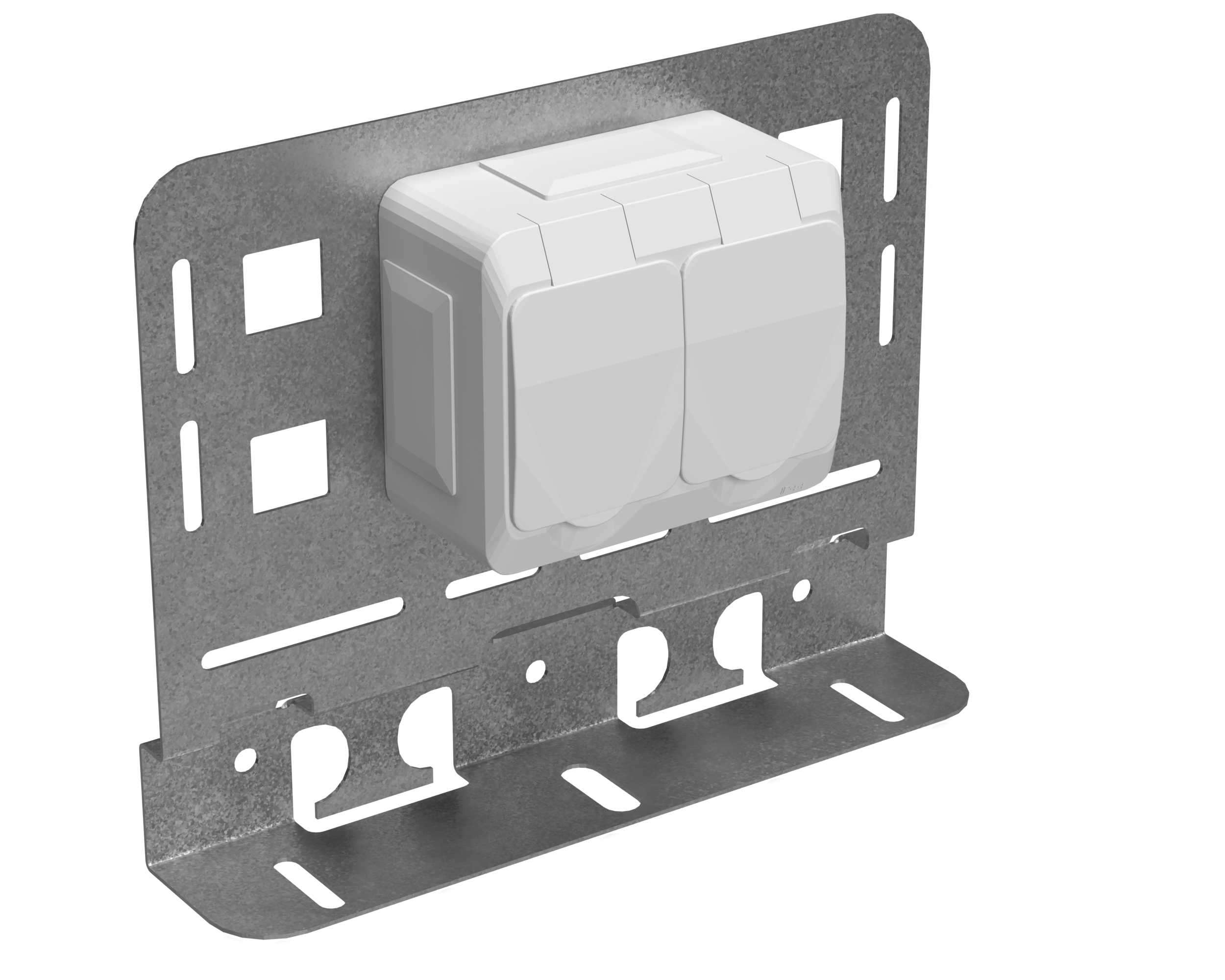 Wibe Group - Stikkontakt 2-V IP44+plate W2
