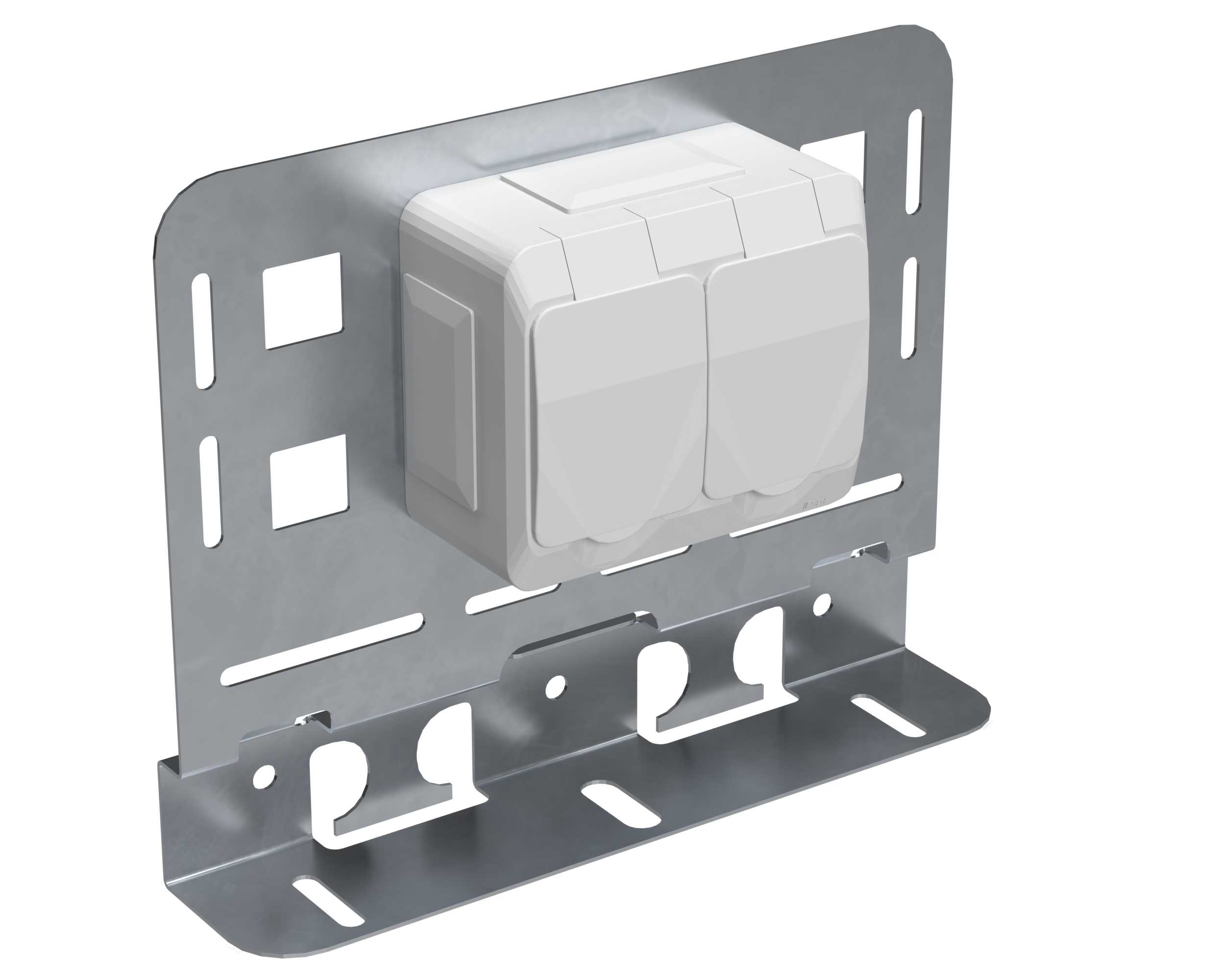 Wibe Group - Stikkontakt 2-V IP44+plate W2