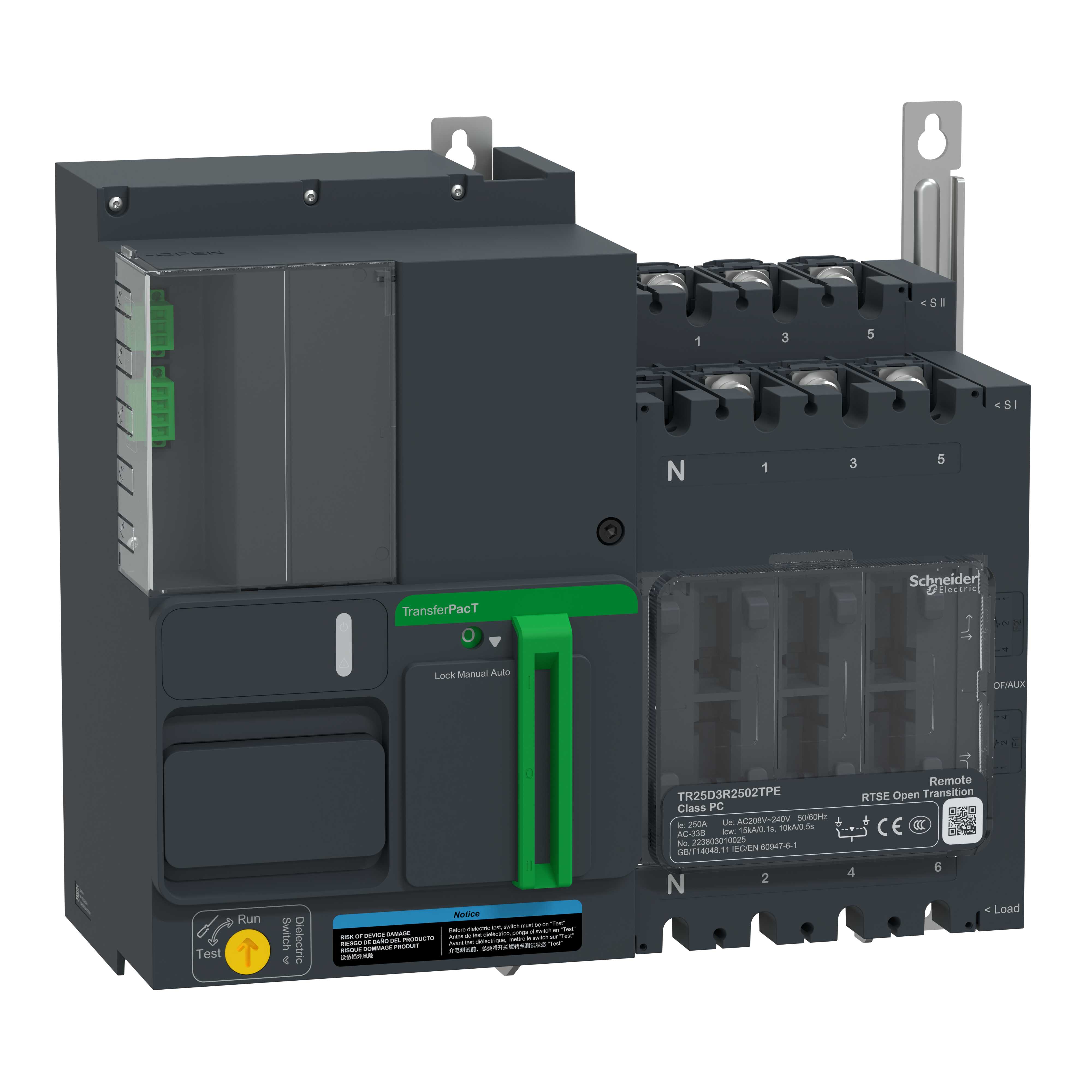 Schneider Electric - TransferPacT Remote RTS-TR25-In250A-230V-3P-uten kontroller