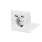 Holmefjord - Vegguttak 230V, med 2xUSB-A,
