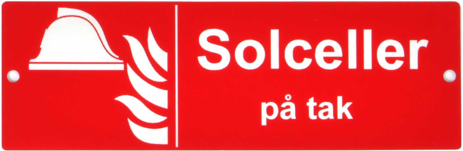 FLEXIMARK - Solcelle på tak skilt rød/hvit 150x50