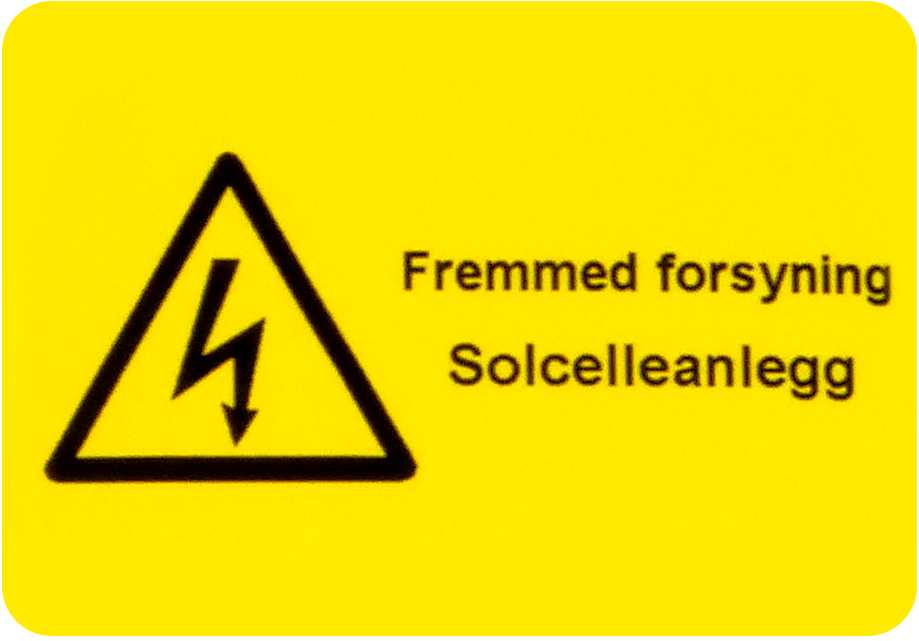 FLEXIMARK - Fremmed fors.solcell 50x35 Sort/gul pk/5