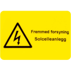 FLEXIMARK - Fremmed fors.solcell 50x35 Sort/gul pk/5