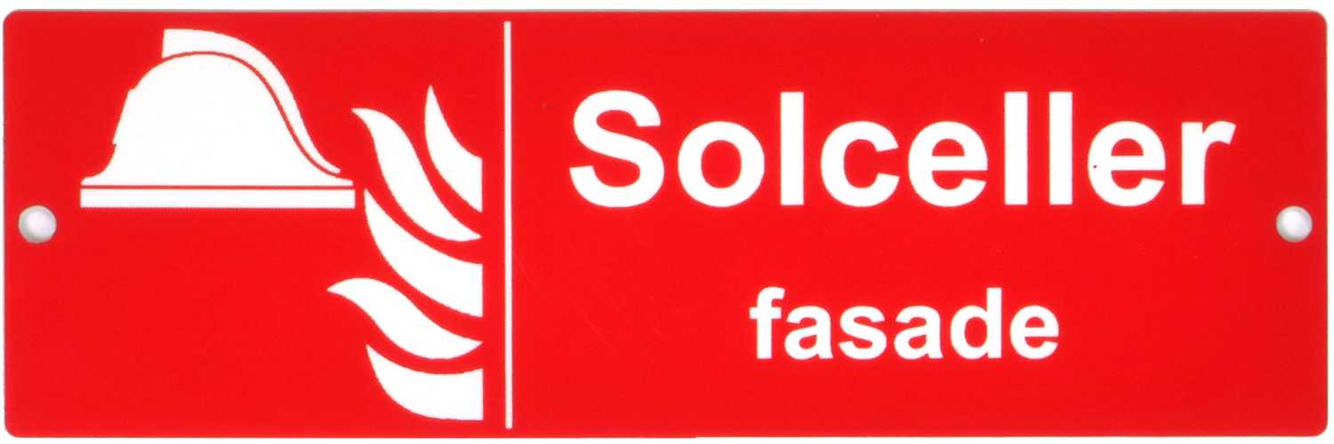 FLEXIMARK - Solcelle fasade skilt rød/hvit 150x50