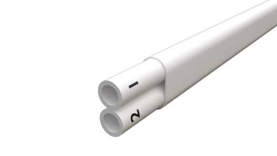 Melbye - Fiberrør ID 2x5/3.5mm Hvit HDPE med LSZH kappe T500m