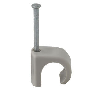 Castor - Plastklips m/spiker C 10-14 Grå for feste av rund kabel