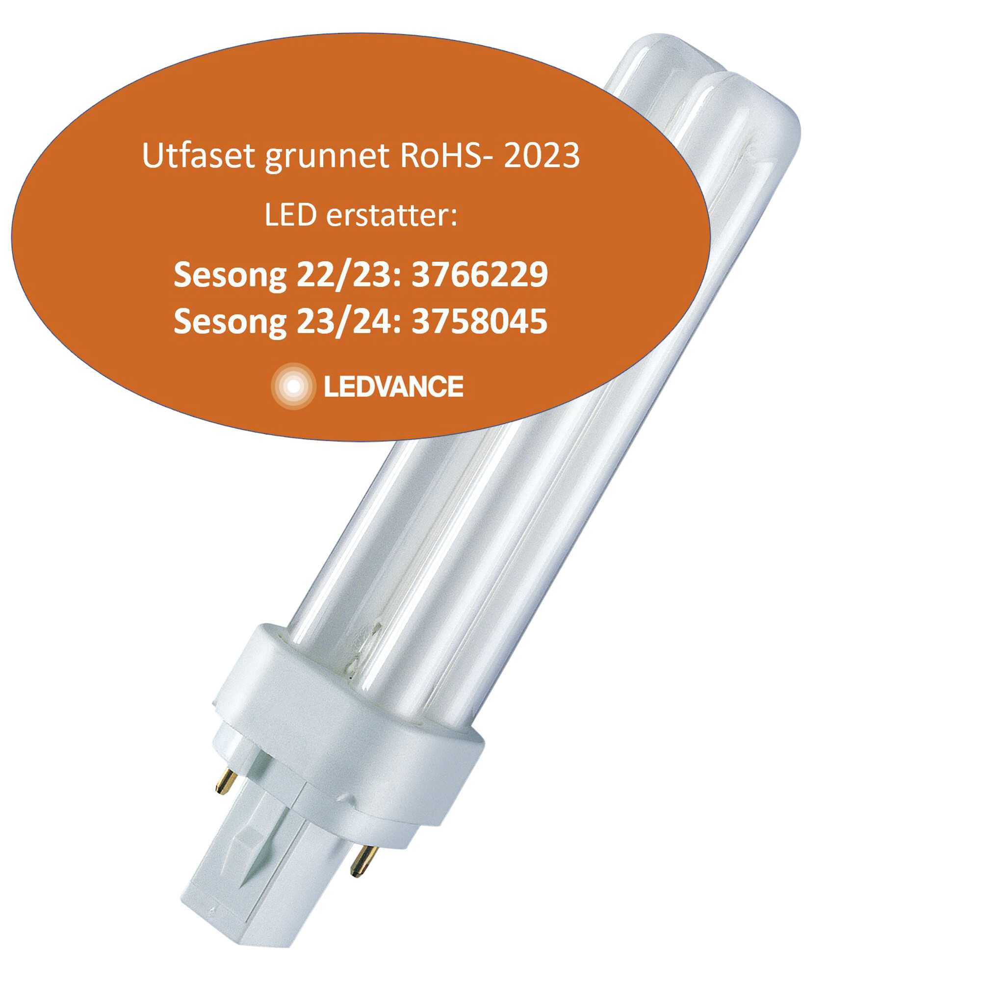 Osram - KOMPAKTLYSRØR DULUX D 13W/830 2PIN G24D-1