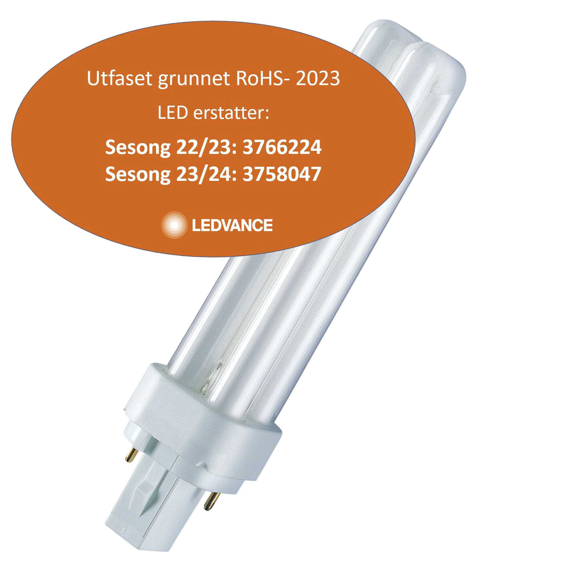 Osram - KOMPAKTLYSRØR DULUX D 18W/830 2PIN G24D-2