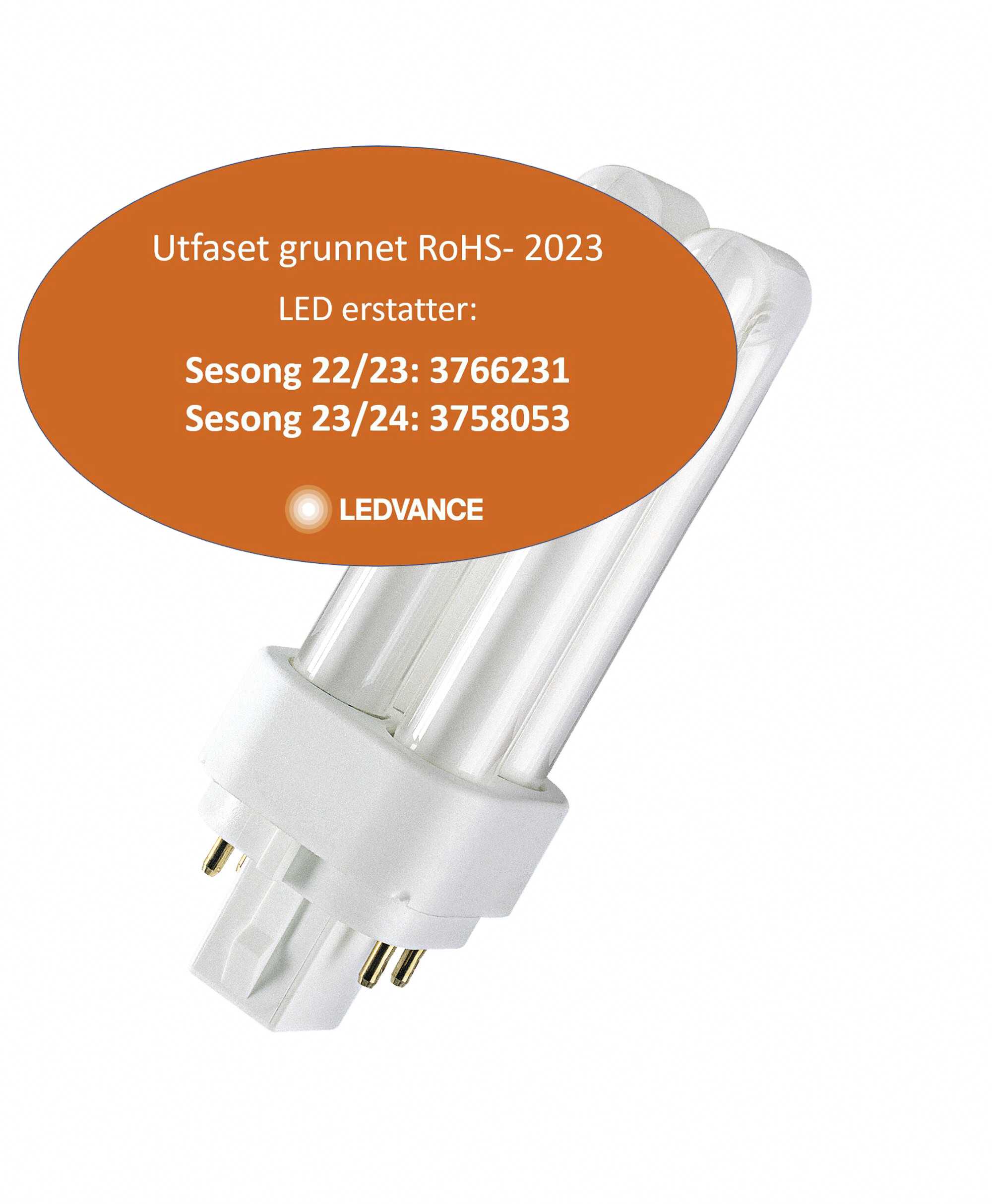Osram - KOMPAKTLYSRØR DULUX D/E 18W/830 4PIN G24Q-2
