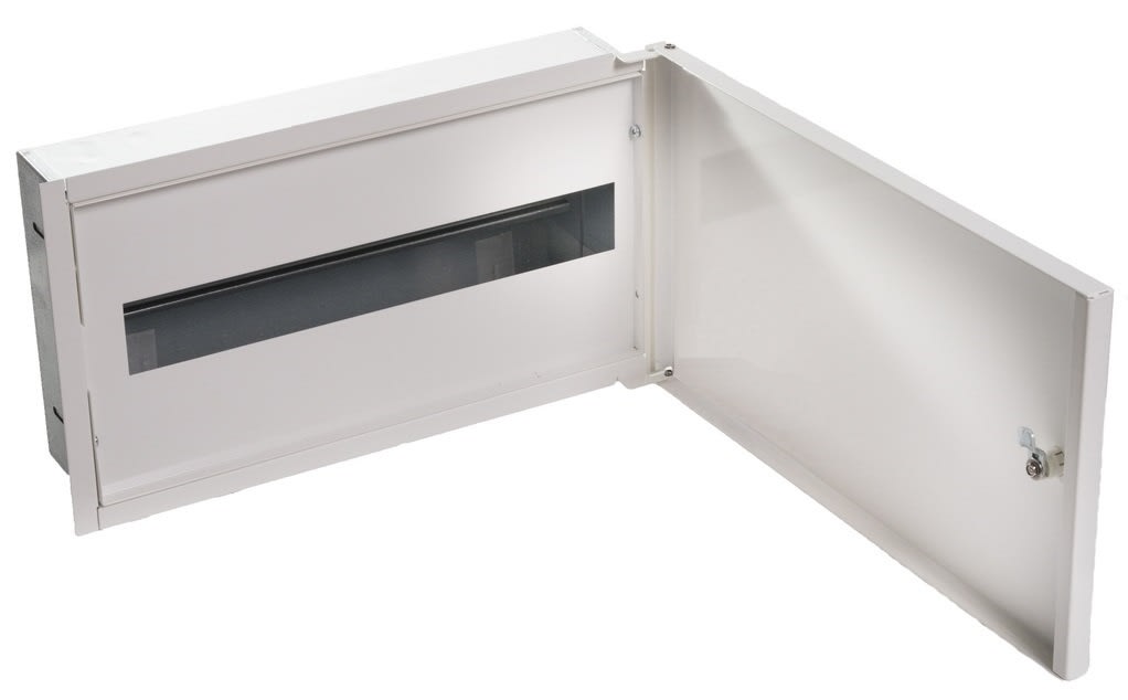 Stansefabrikken - Flexiboks, innfelt, 1 rad, 18 moduler, 3" vegg