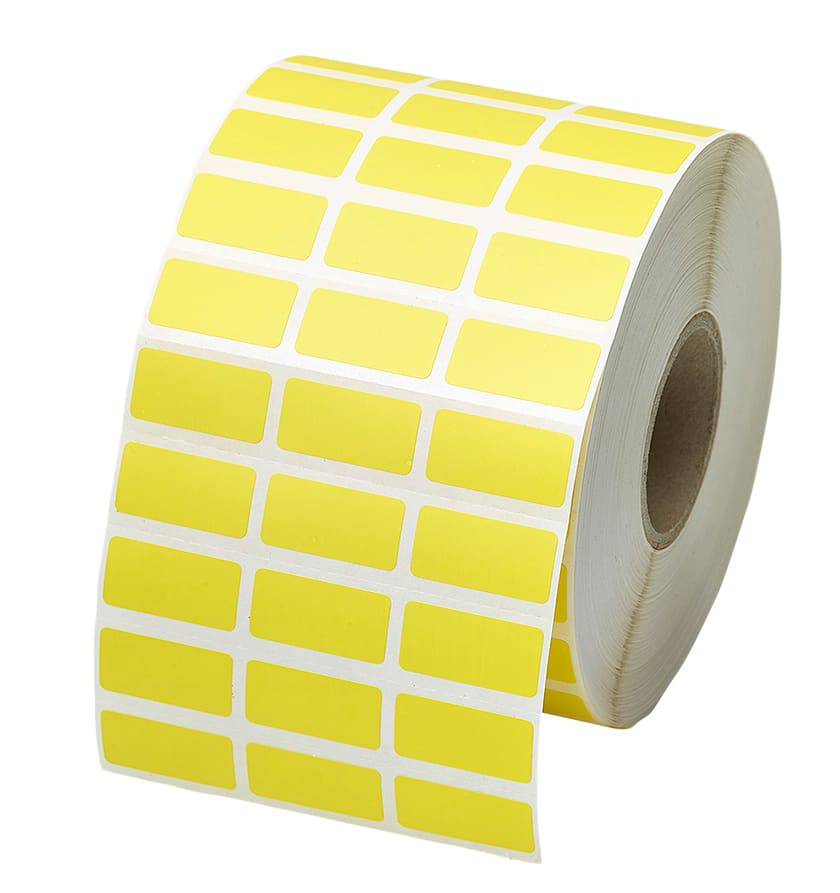 FLEXIMARK - TA etiketter 18 x 9mm Gul med matt overflate. Rull a 10000 merker