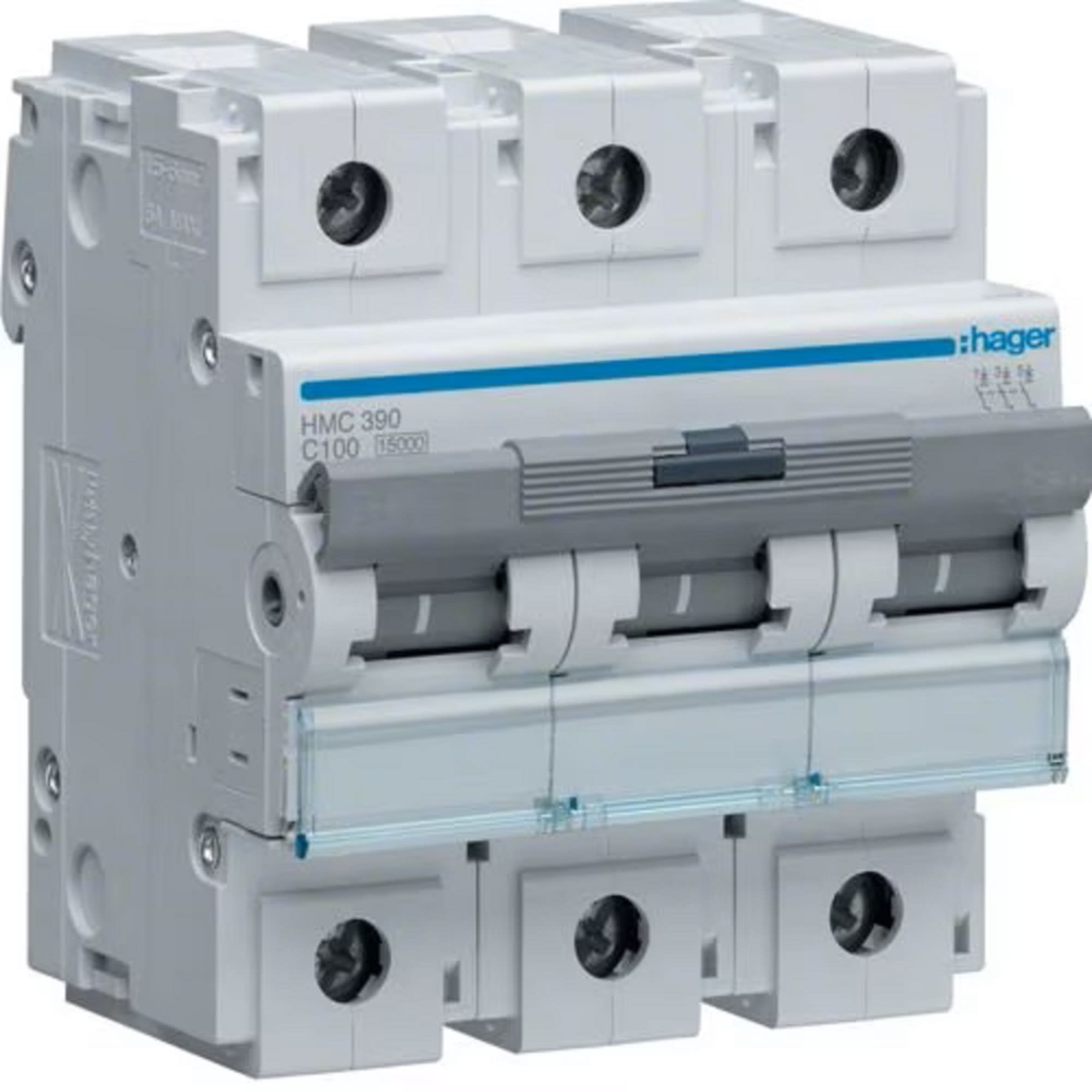 Hager - Automatsikring 3x100A, c-kar 15kA, 4,5-m