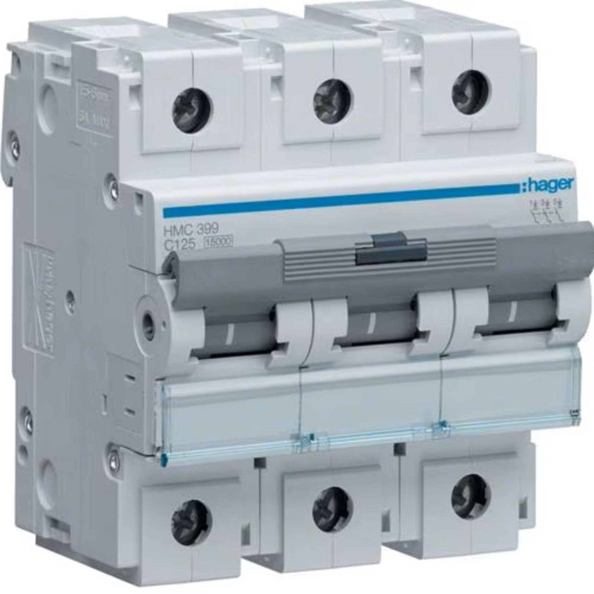 Hager - Automatsikring 3x125A, c-kar 15kA, 4,5-m