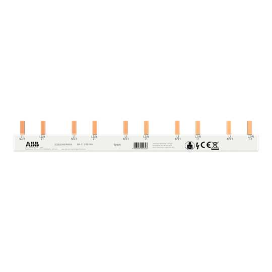 ABB Electrification - Pinneskinne, 10mm2, 10 pinner, 2fas m. hjelpekontakt, L1-L2-H..