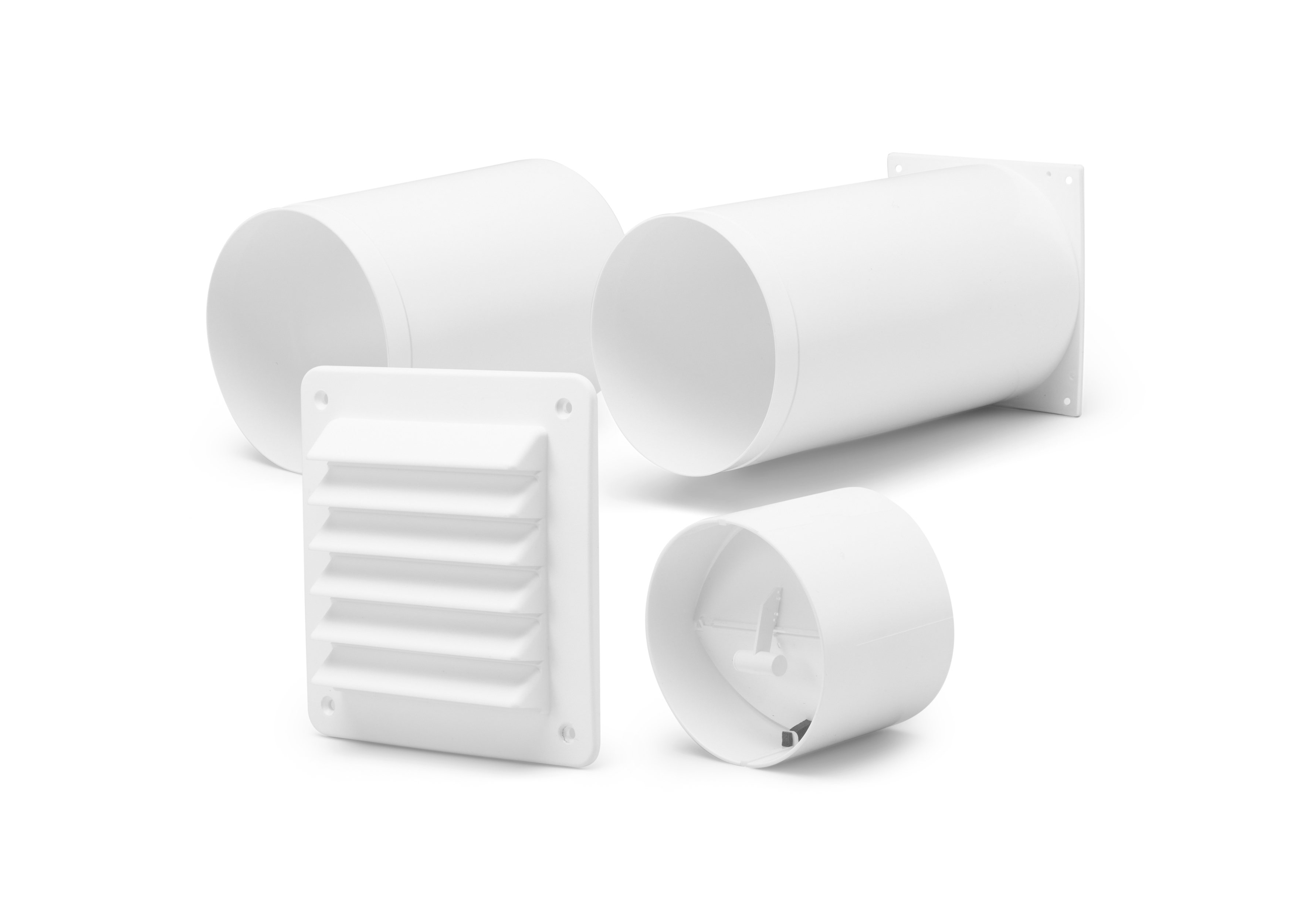 Volution - YVG Ø=100mm KIT Gjennomføring vegg rør + speld + utv.rist