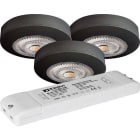 Unilamp - Unocob Slim 3 pack 2700K Sort Komplett
