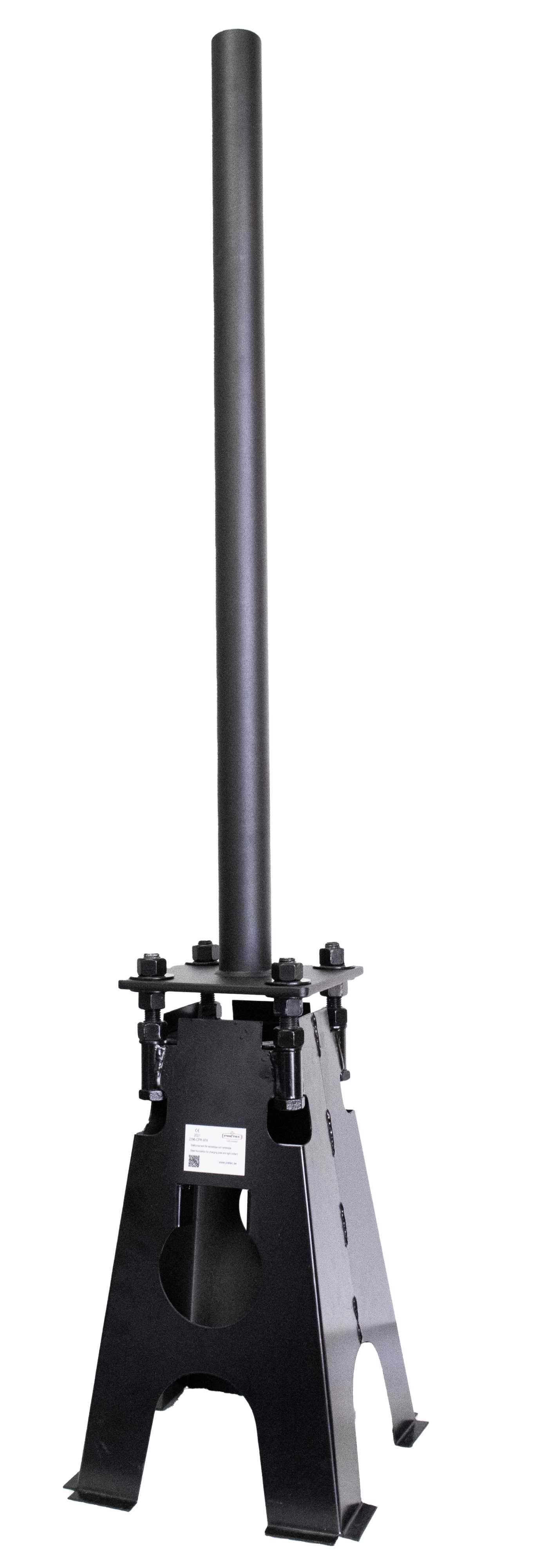 Pretec - LADESTOLPE Ø60 KOMPLETT M/ FUNDAMENT MATT SORT PRETEC