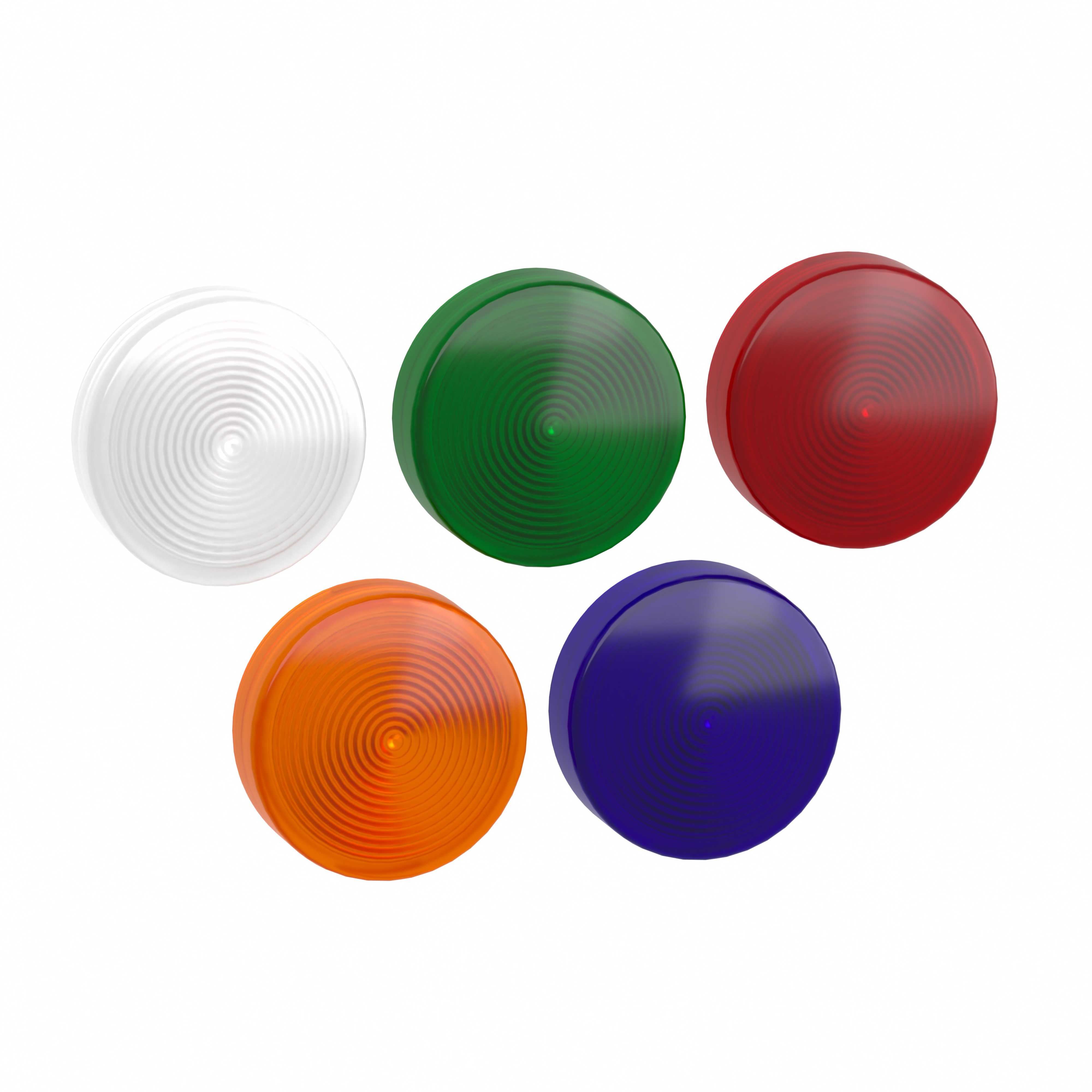 Schneider Electric - Signallampehode i metall for LED med linser i 5 diverse farger