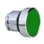 Schneider Electric - Trykknapphode i metall med klar silikonhette, fjærretur og opphøyd trykflate i grønn farge f/etikett