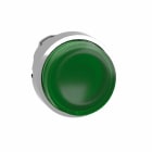 Schneider Electric - Lystrykknapphode i metall for LED med fjærretur og opphøyd trykflate i grønn farge