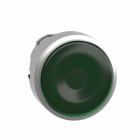 Schneider Electric - Lystrykknapphode i metall for LED med fjærretur og plan trykflate i grønn farge