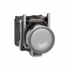 Schneider Electric - Lystrykknapp komplett med LED og hvit plan trykkflate med fjærretur 110-120VAC 1xNO+1xNC