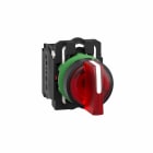 Schneider Electric - Vender komplett med 3 faste posisjoner og LED i rød farge 230-240VAC 1xNO+1xNC