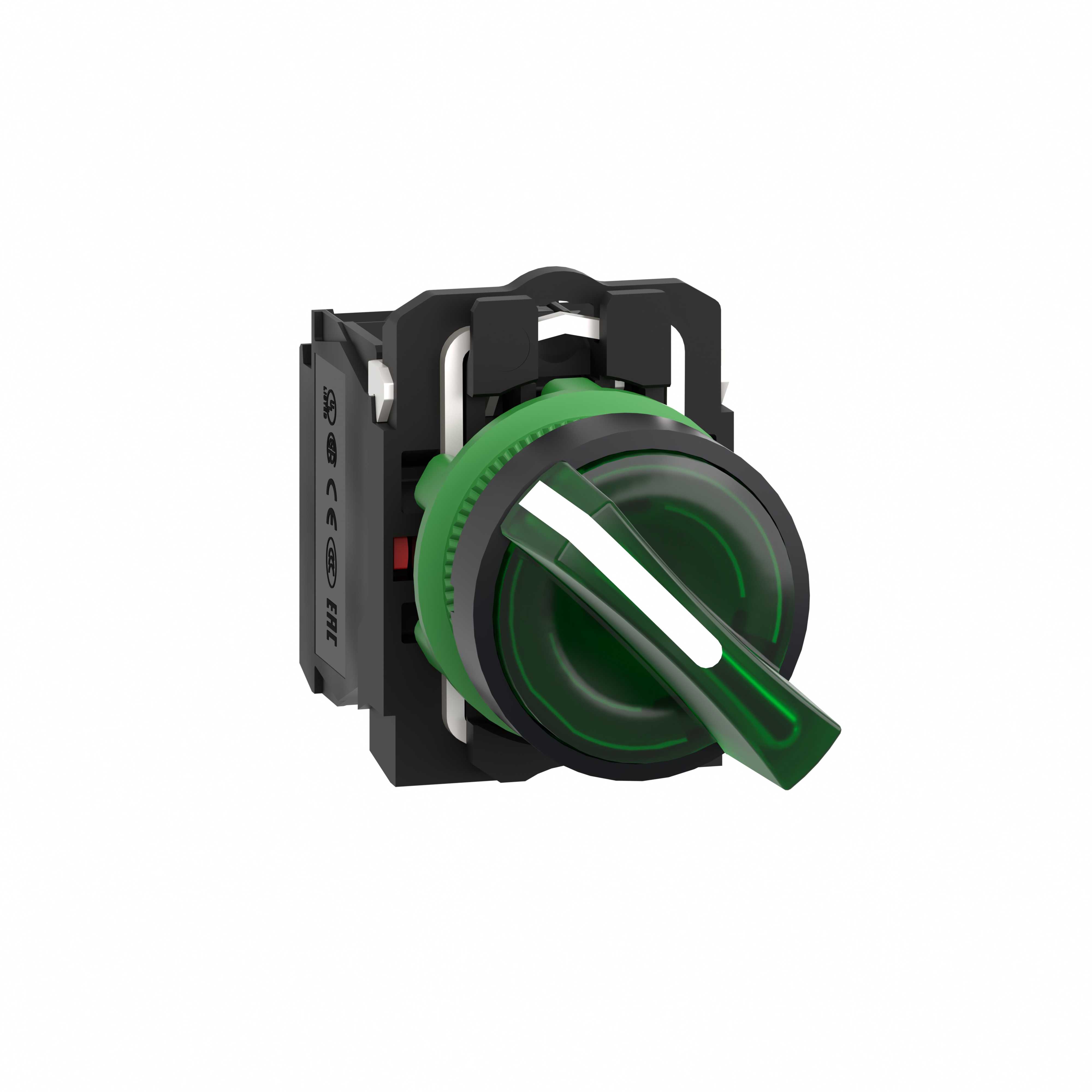 Schneider Electric - Vender komplett med 2 faste posisjoner og LED i grønn farge 230-240VAC 1xNO+1xNC