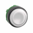 Schneider Electric - Lystrykknapphode i plast for LED med fjærretur og opphøyd trykflate i hvit farge