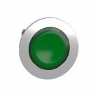 Schneider Electric - Lystrykknapphode flush i metall for LED med trykk/trykk og plan trykflate i grønn farge