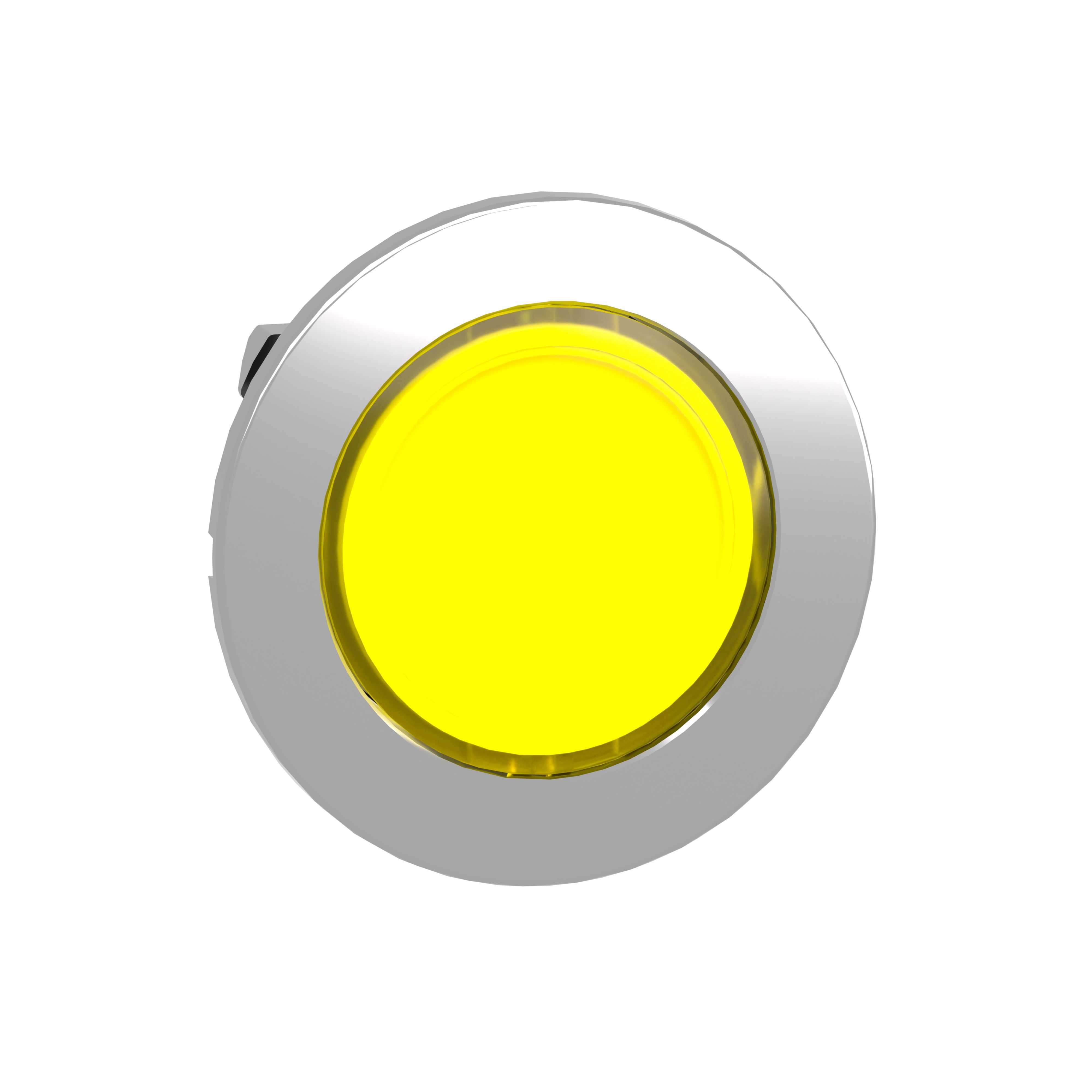 Schneider Electric - Lystrykknapphode flush i metall for LED med trykk/trykk og plan trykflate i gul farge