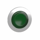 Schneider Electric - Lystrykknapphode flush i metall for LED med trykk/trykk og opphøyd trykflate i grønn farge