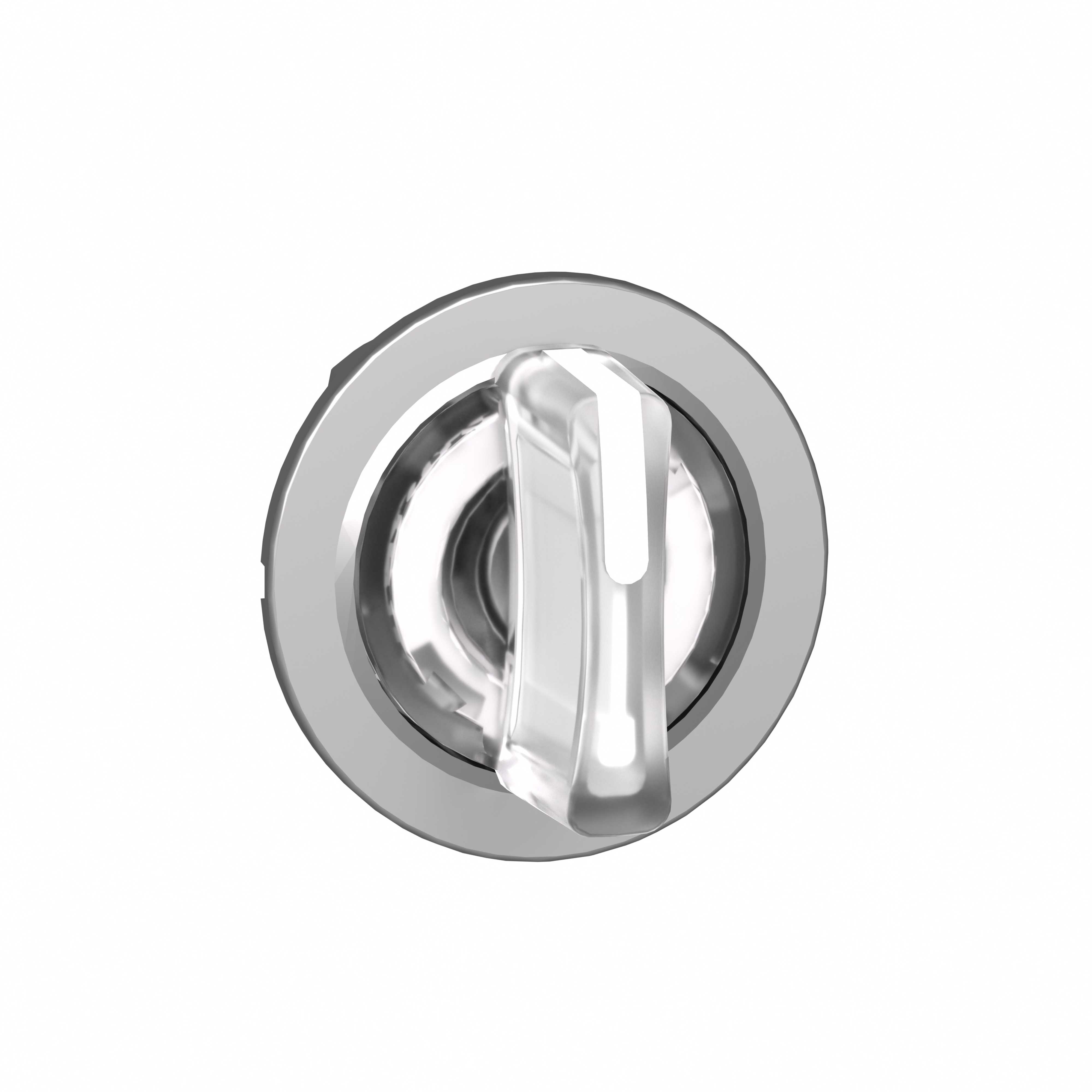 Schneider Electric - Venderhode flush i metall for LED med 3 posisjoner med fjærretur fra V-til-M og grep i hvit farge