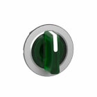Schneider Electric - Venderhode flush i metall for LED med 3 posisjoner med fjærretur fra V-til-M og grep i grønn farge