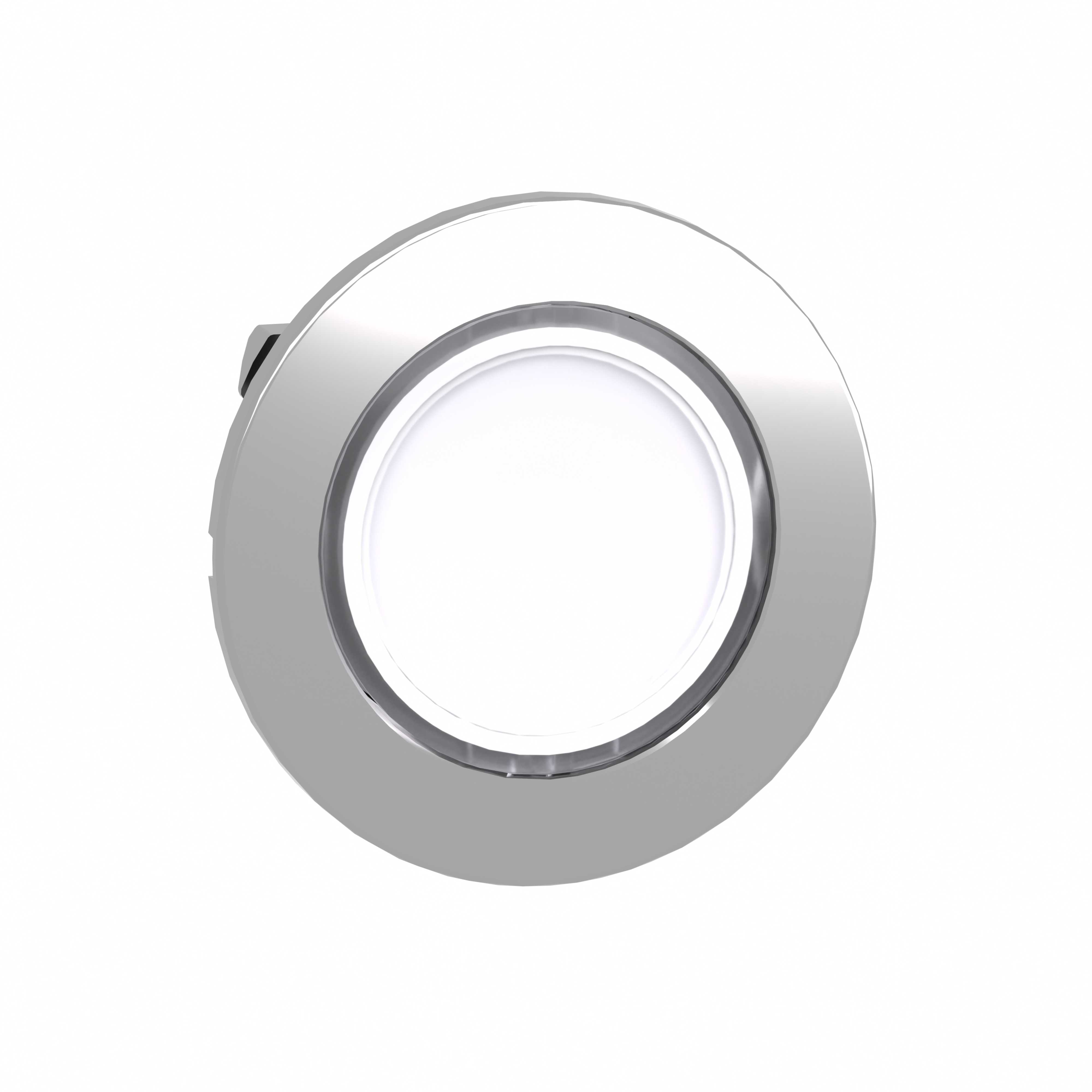 Schneider Electric - Lystrykknapphode flush i metall for LED med fjærretur og plan trykflate i hvit farge