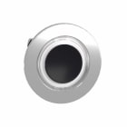 Schneider Electric - Lystrykknapphode flush i metall for LED med fjærretur og plan trykflate i sort med hvit lysring