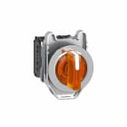 Schneider Electric - Vender komplett flush med 3 faste posisjoner og LED i oransje farge 230-240VAC 1xNO+1xNC