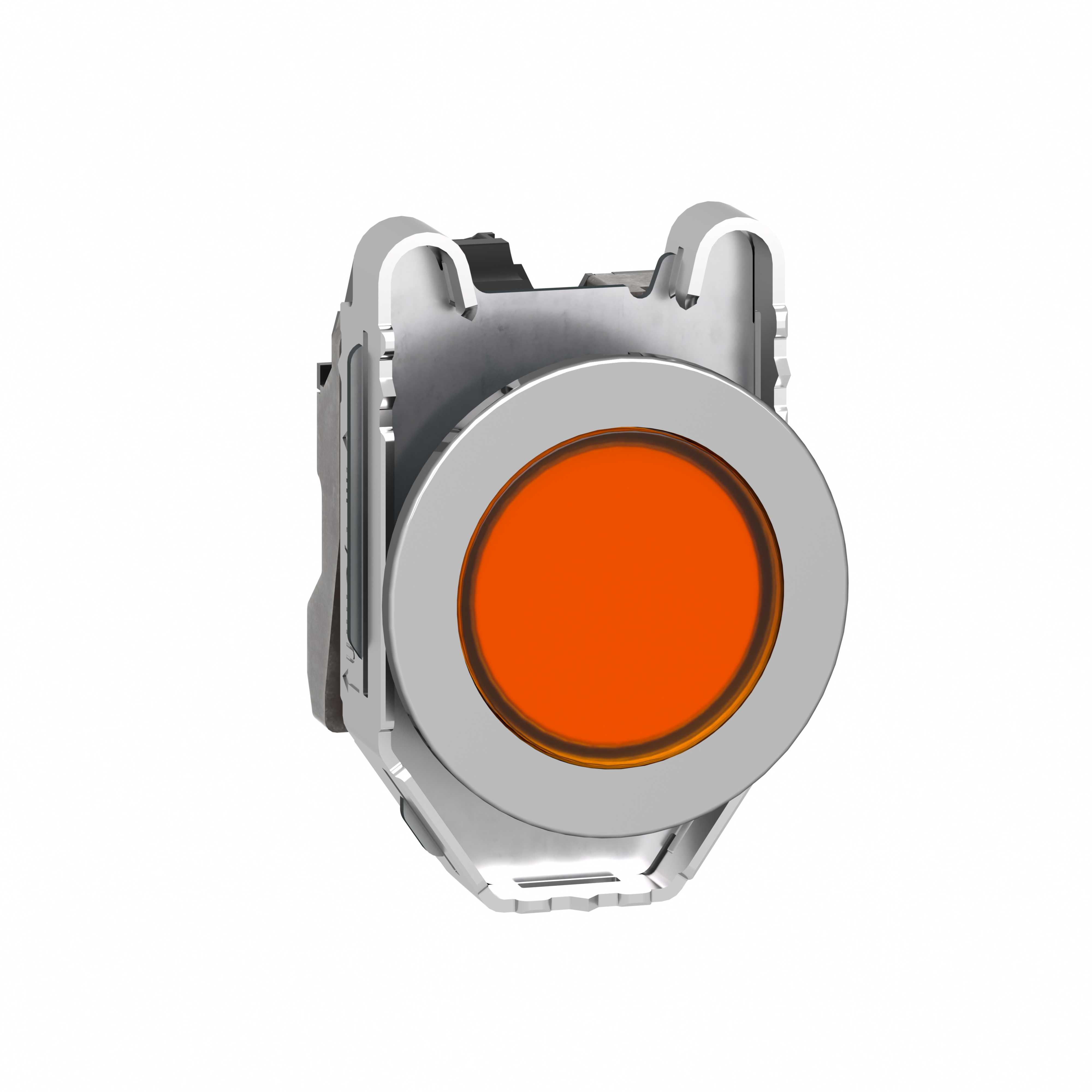 Schneider Electric - Signallampe komplett flush med LED i oransje farge og 110-120VAC forsyning