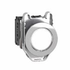 Schneider Electric - Lystrykknapp komplett flush med LED og hvit plan trykkflate med fjærretur 24VAC/DC 1xNO+1xNC