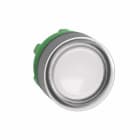 Schneider Electric - Lystrykknapphode i plast for LED med klar silikonhette, fjærretur og plan trykflate i hvit farge