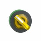 Telemecanique - Venderhode flush i plast for LED med 2 posisjoner med fjærretur fra H-til-V og grep i gul farge