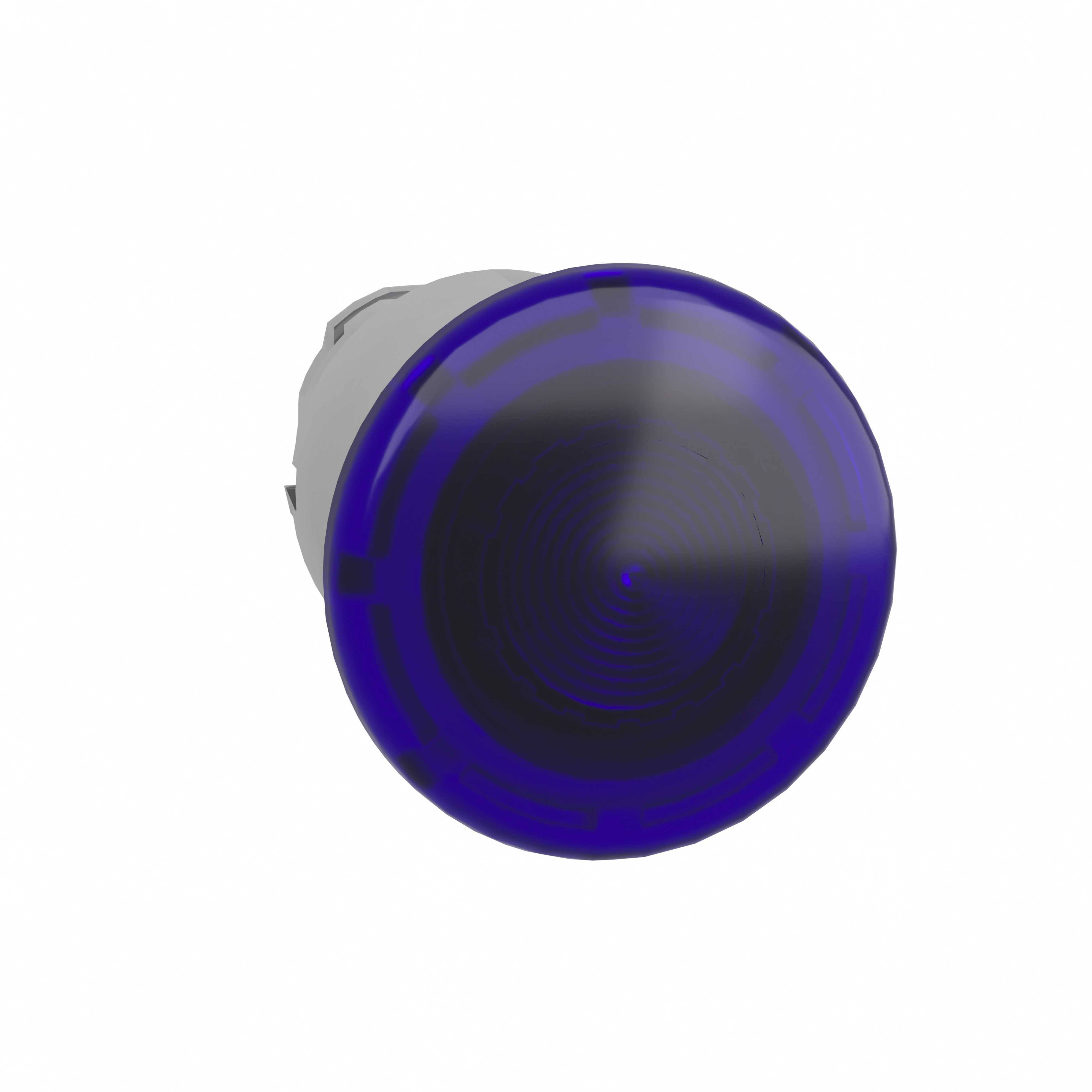 Telemecanique - Sopptrykknapphode i metall med Ø40 mm sopp for LED i blå farge og fjærretur