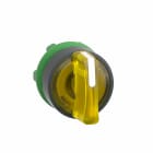 Telemecanique - Venderhode i plast for LED med 3 posisjoner med fjærretur fra V-til-M og grep i gul farge