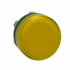 Telemecanique - Signallampehode i plast for LED med linse i gul farge