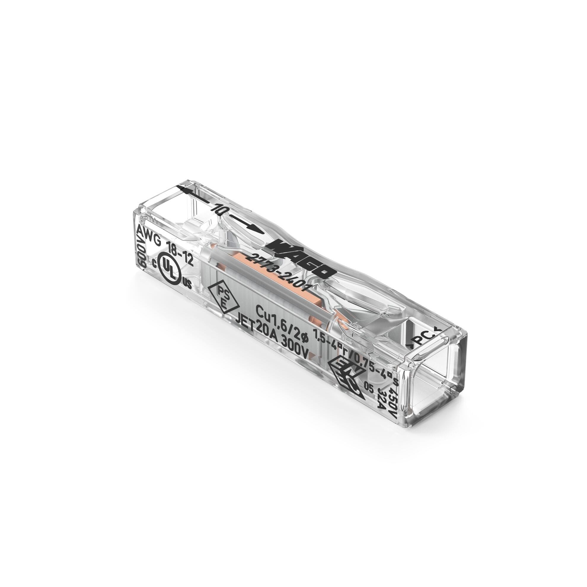 WAGO - Innstikklemme inline 2x4mm²